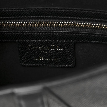 Grained Calfskin Saddle Bag Black