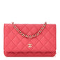 Caviar Quilted Wallet on Chain WOC Pink