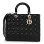 Lambskin Cannage Large Lady Dior Black