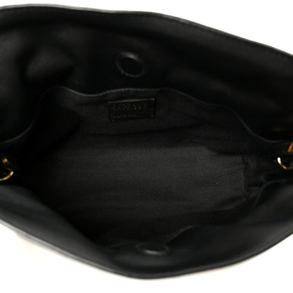 Jacquard Anagram Calfskin Mini Flamenco Knot Clutch Navy Black