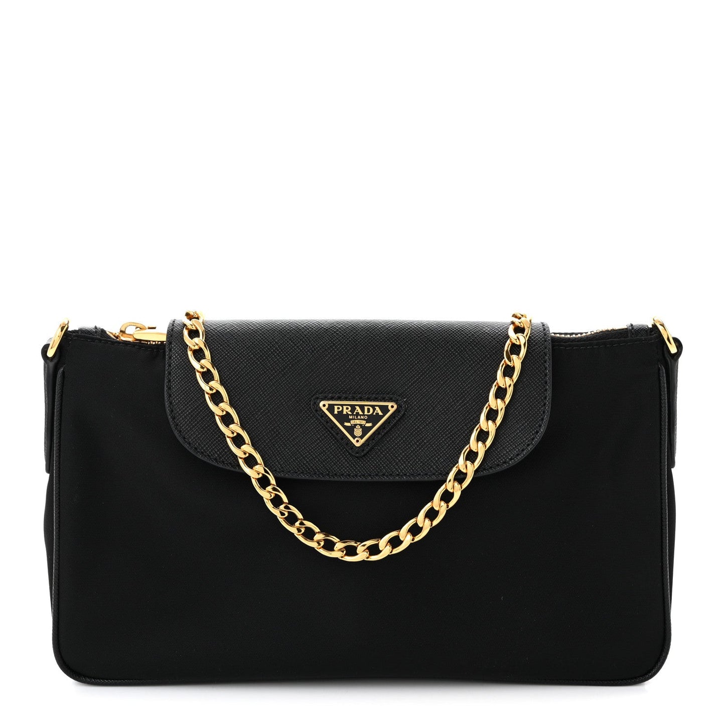 Tessuto Nylon Saffiano Crossbody Bag Black