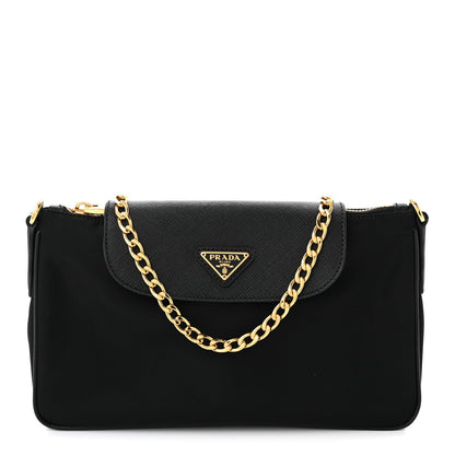 Tessuto Nylon Saffiano Crossbody Bag Black