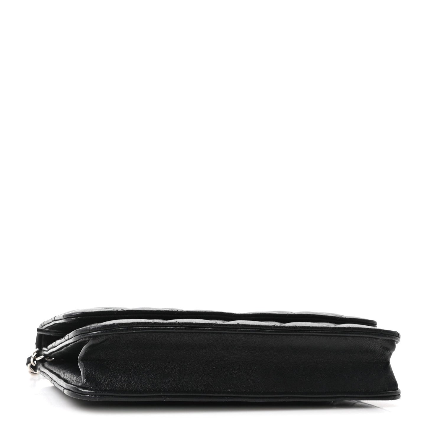 Lambskin Quilted Wallet On Chain WOC Black