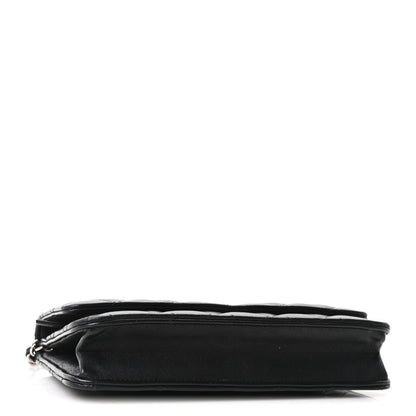 Lambskin Quilted Wallet On Chain WOC Black