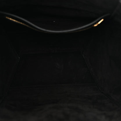 Soft Grained Calfskin Sangle Bucket Bag Black