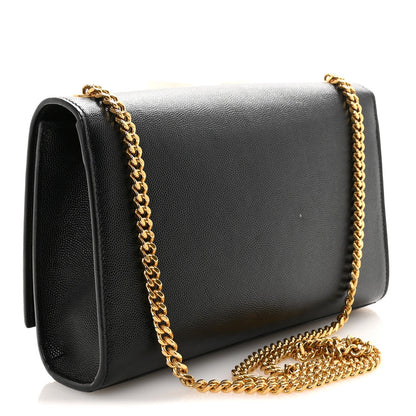 Grain De Poudre Medium Classic Monogram Kate Satchel Black