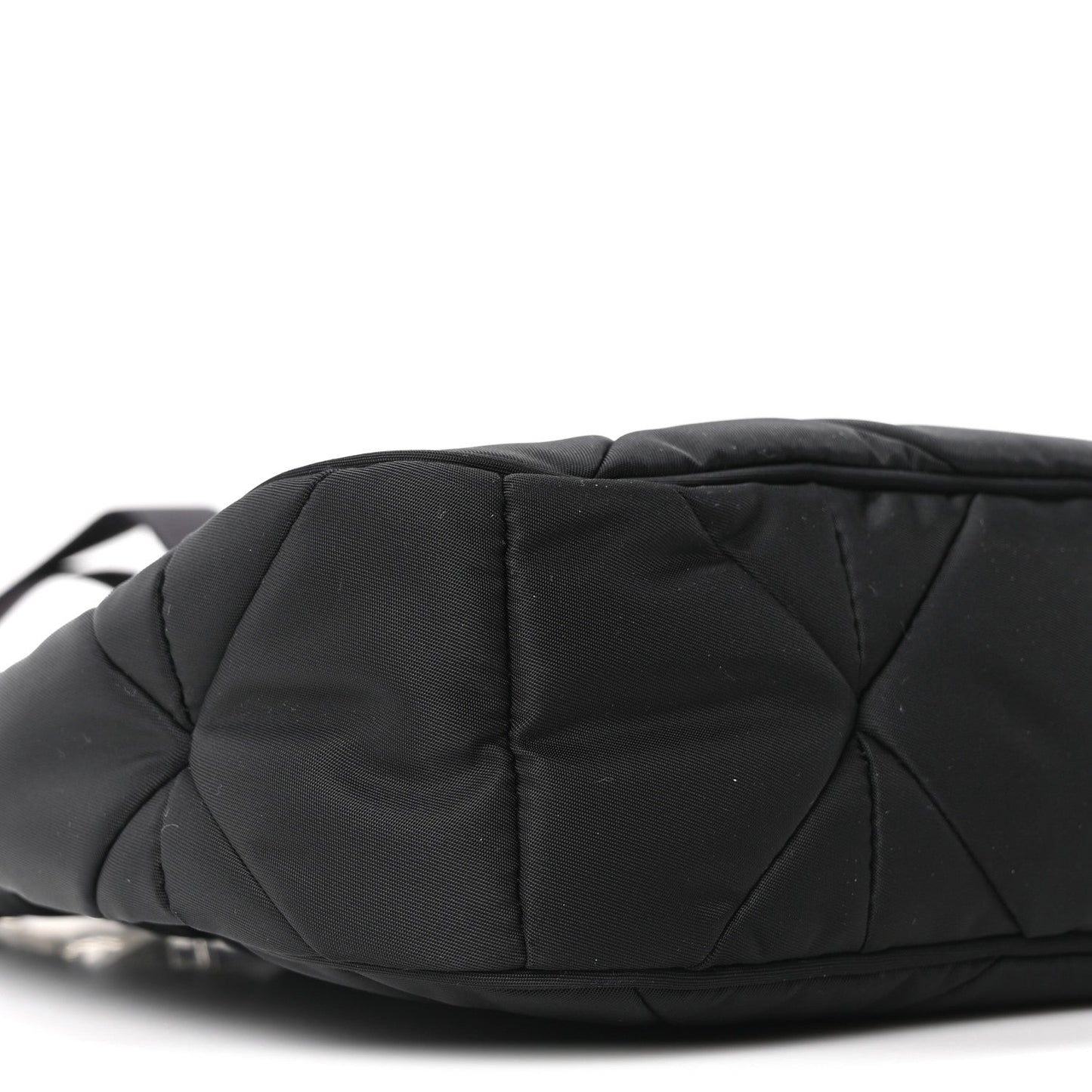 Re-Nylon Triangle Padded Patchwork Shoulder Bag Black