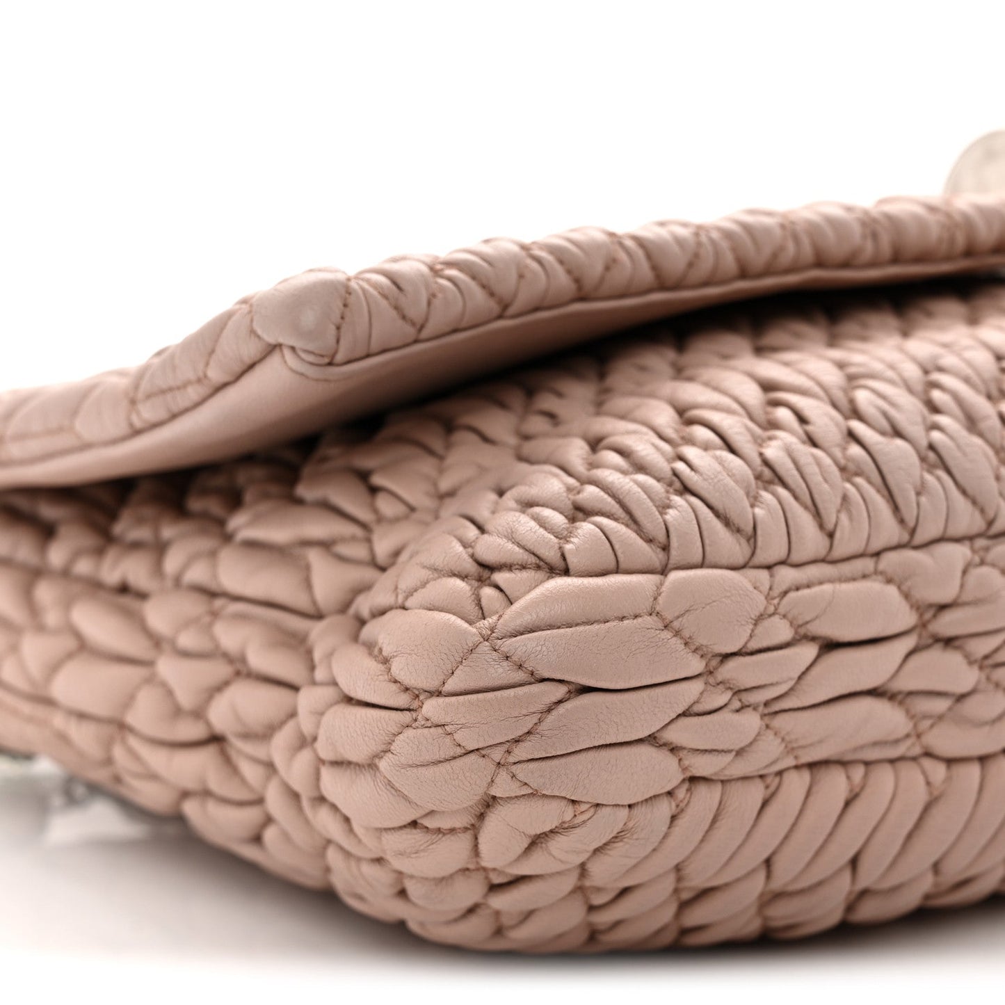 Nappa Matelasse Crystal Flap Clutch Cammeo