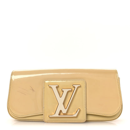 Patent Sobe Clutch Beige Poudre