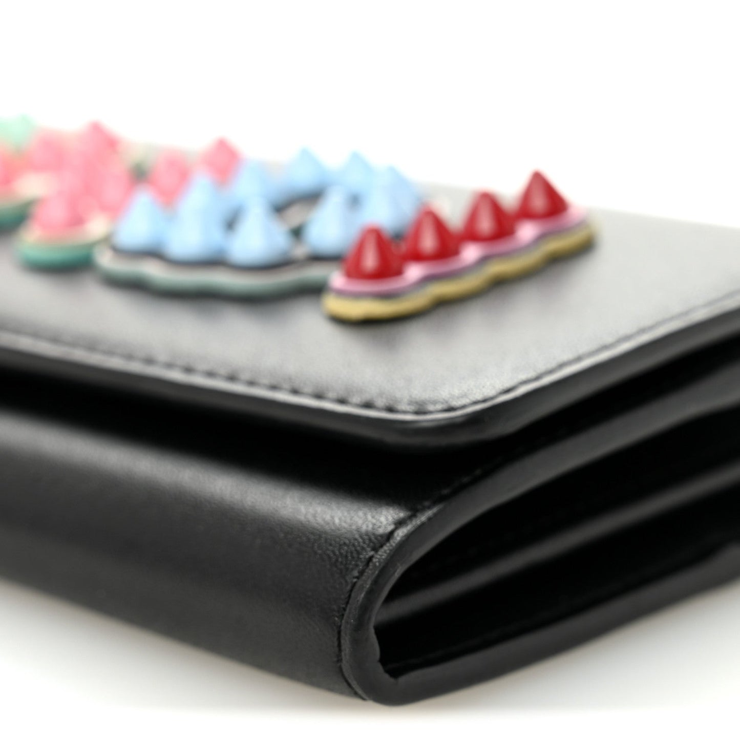 Vitello Liberty Fun Fair Studded Continental Wallet On Chain Black Multicolor
