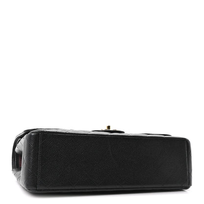 Caviar Quilted Maxi Double Flap Black