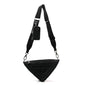 Yarn Raffia Effect Crochet Triangle Shoulder Bag Black