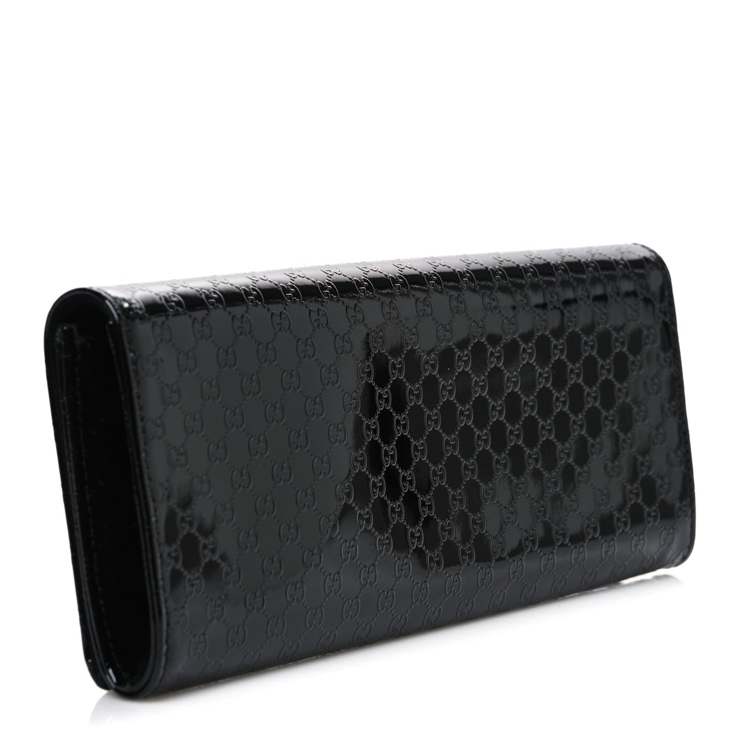 Patent Microguccissima Small Broadway Clutch Black