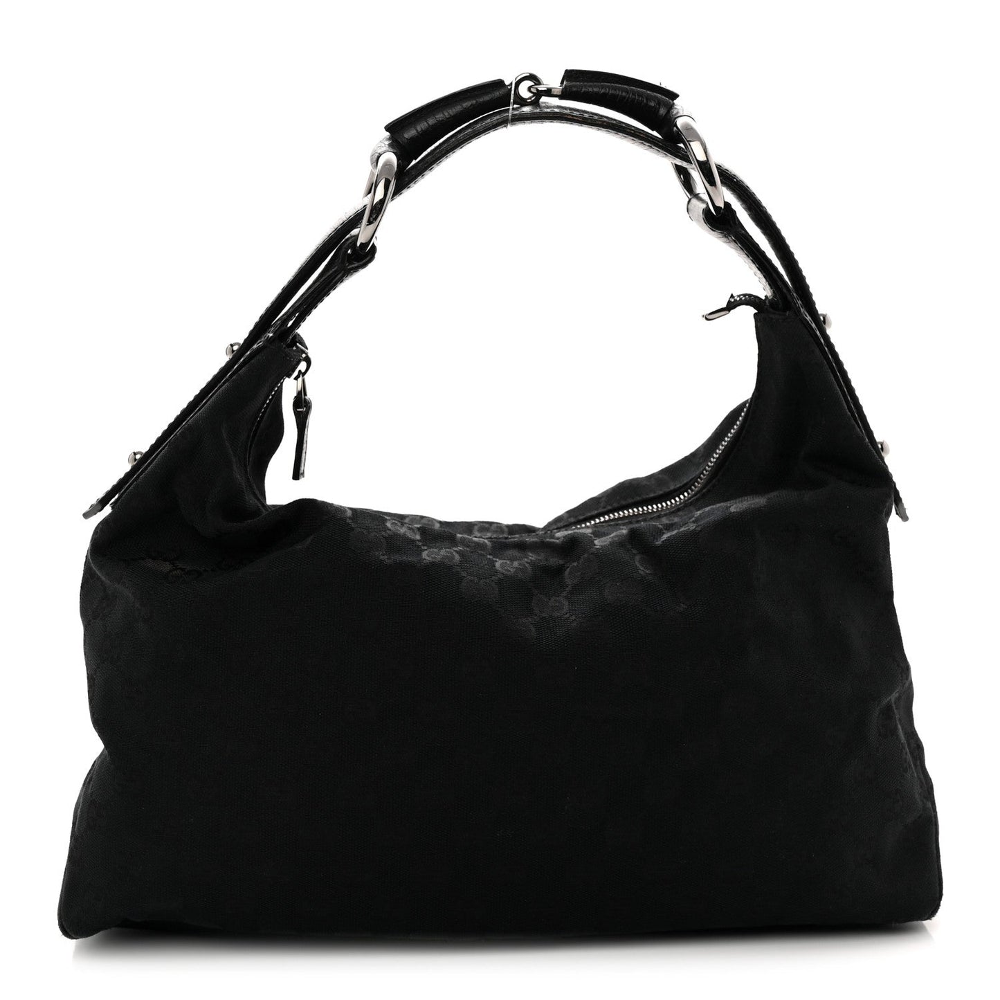 Monogram Medium Horsebit Chain Hobo Black