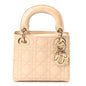 Patent Cannage Mini Lady Dior Beige