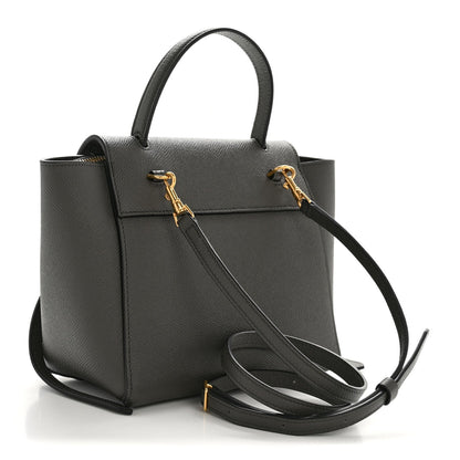 Grained Calfskin Nano Belt Bag Grey