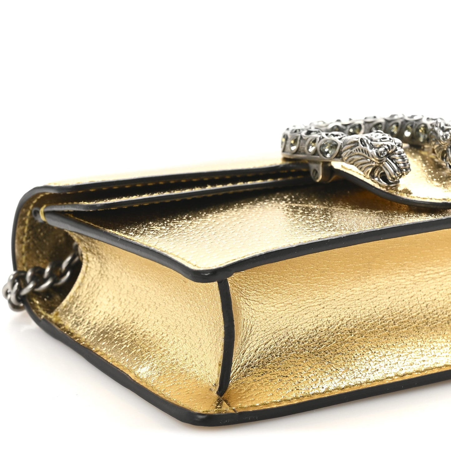 Metallic Calfskin Super Mini Dionysus Shoulder Bag Gold
