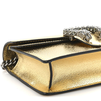 Metallic Calfskin Super Mini Dionysus Shoulder Bag Gold