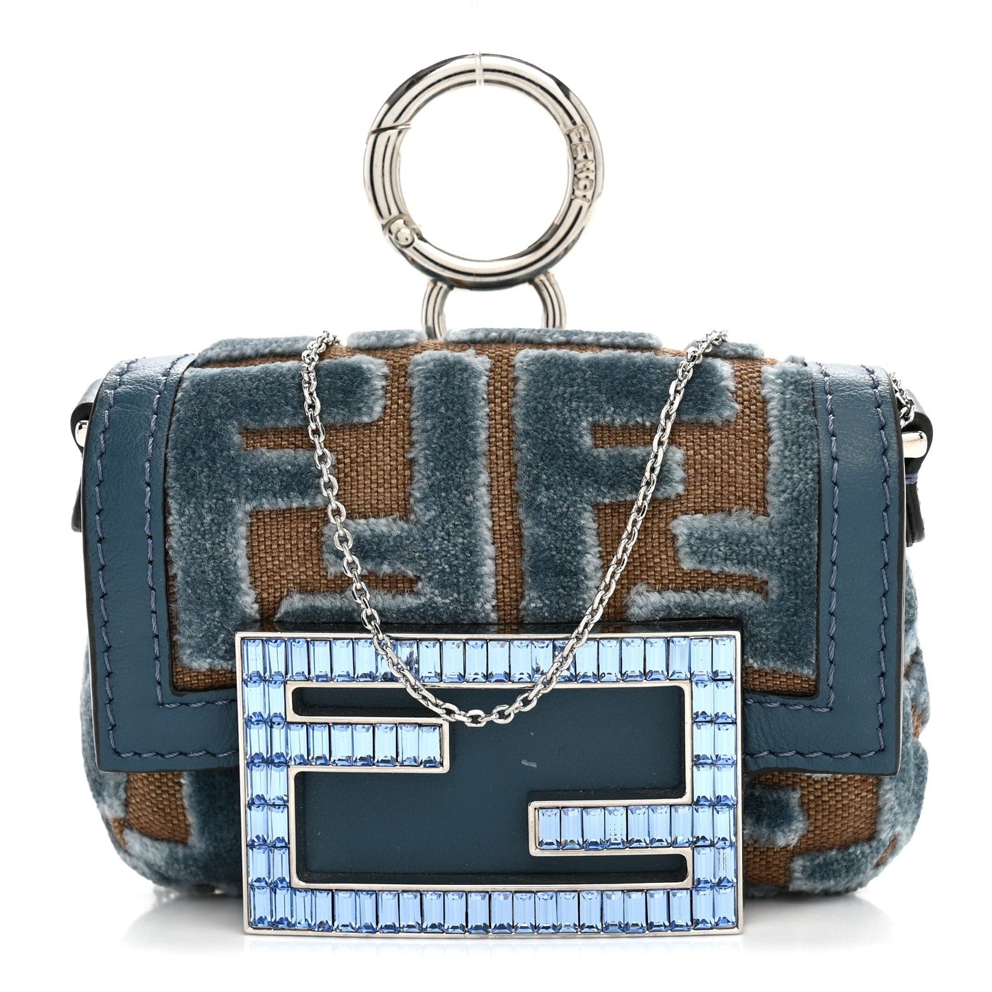 Velvet Jacquard FF Crystal Nano Baguette Charm Anice