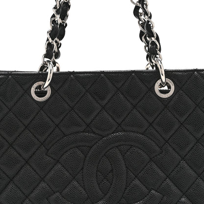 Caviar Quilted Grand Shopping Tote GST Black