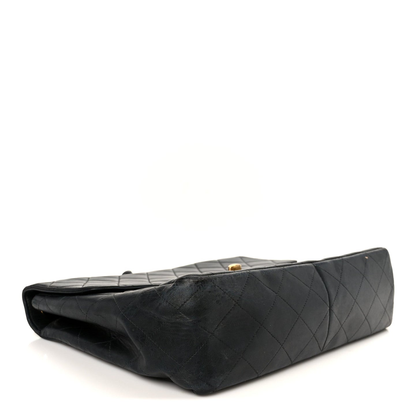 Lambskin Quilted XL Jumbo Single Flap Black