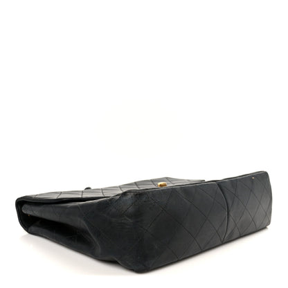 Lambskin Quilted XL Jumbo Single Flap Black