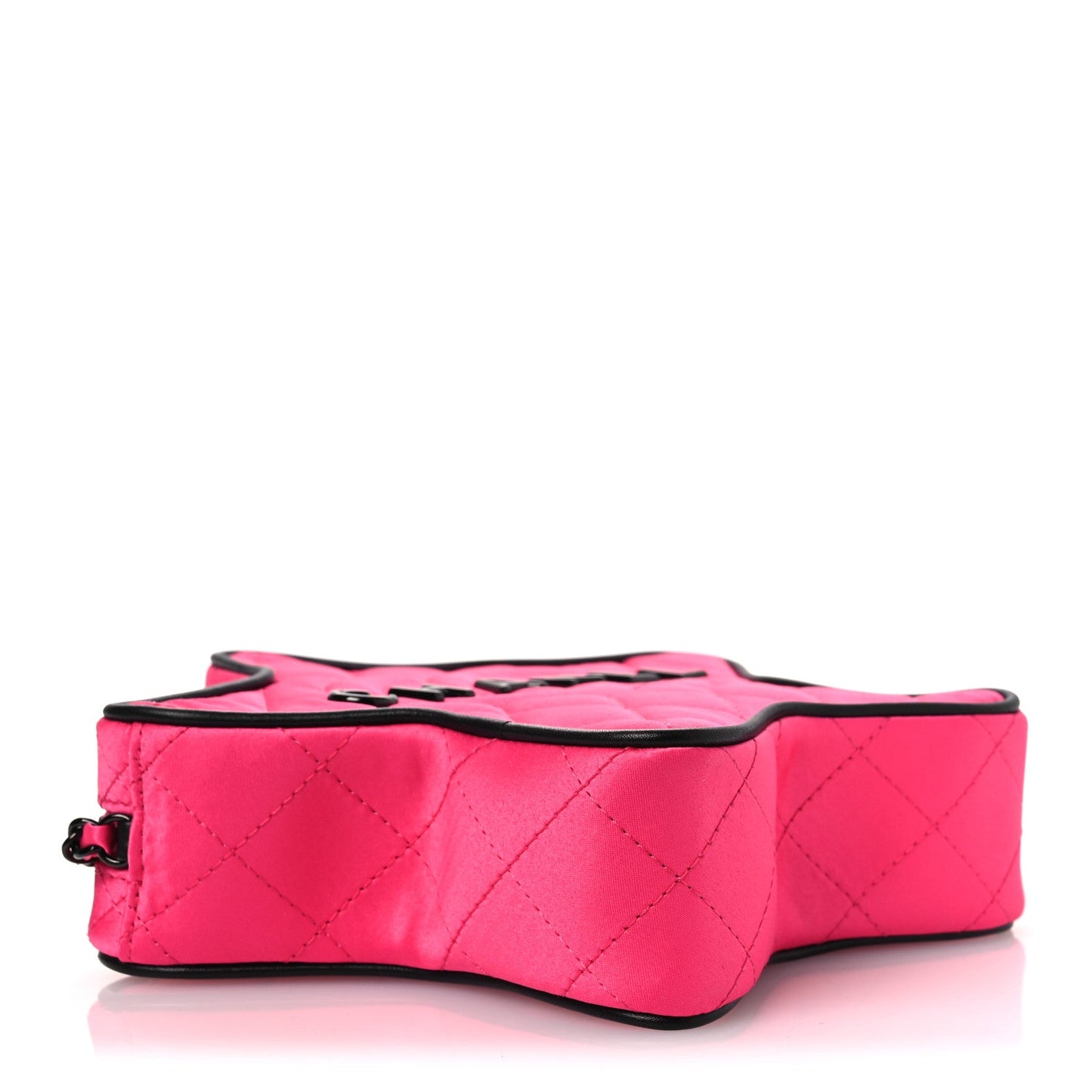 Satin Quilted Walk Of Fame Star Bag Fuchsia Black