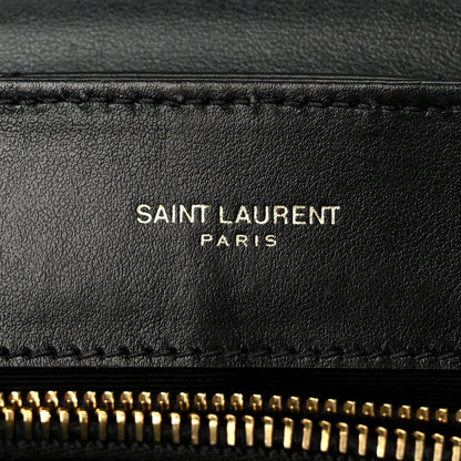 Calfskin Y Quilted Monogram Small Loulou Chain Satchel Black