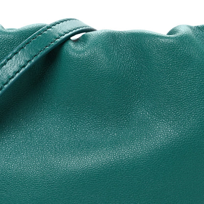 Mellow Nappa Lambskin Jade Mini Flamenco Knot Clutch Emerald Green