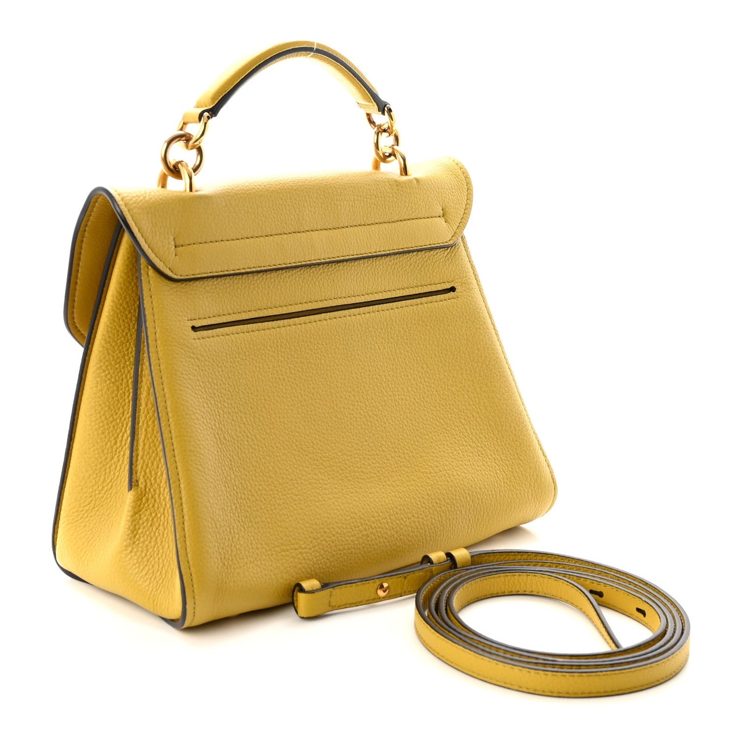 Calfskin Small Margot Top Handle Satchel Yellow