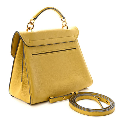 Calfskin Small Margot Top Handle Satchel Yellow