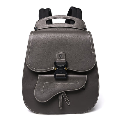 Grained Calfskin Maxi Gallop Sling Bag Grey