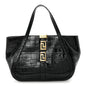 Calfskin Crocodile Embossed Small Greca Goddess Shoulder Bag