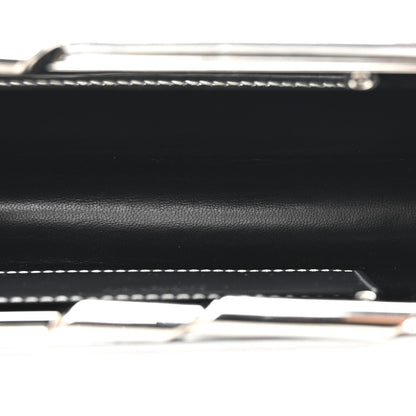 Metallic Calfskin Clutch Silver