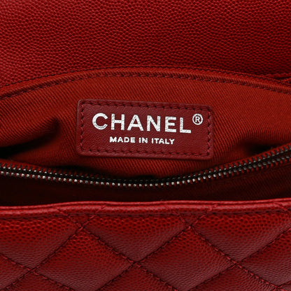 Caviar Quilted Medium Coco Handle Flap Red