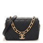 Caviar Quilted Small Fashion Therapy Flap Bag Navy Blue