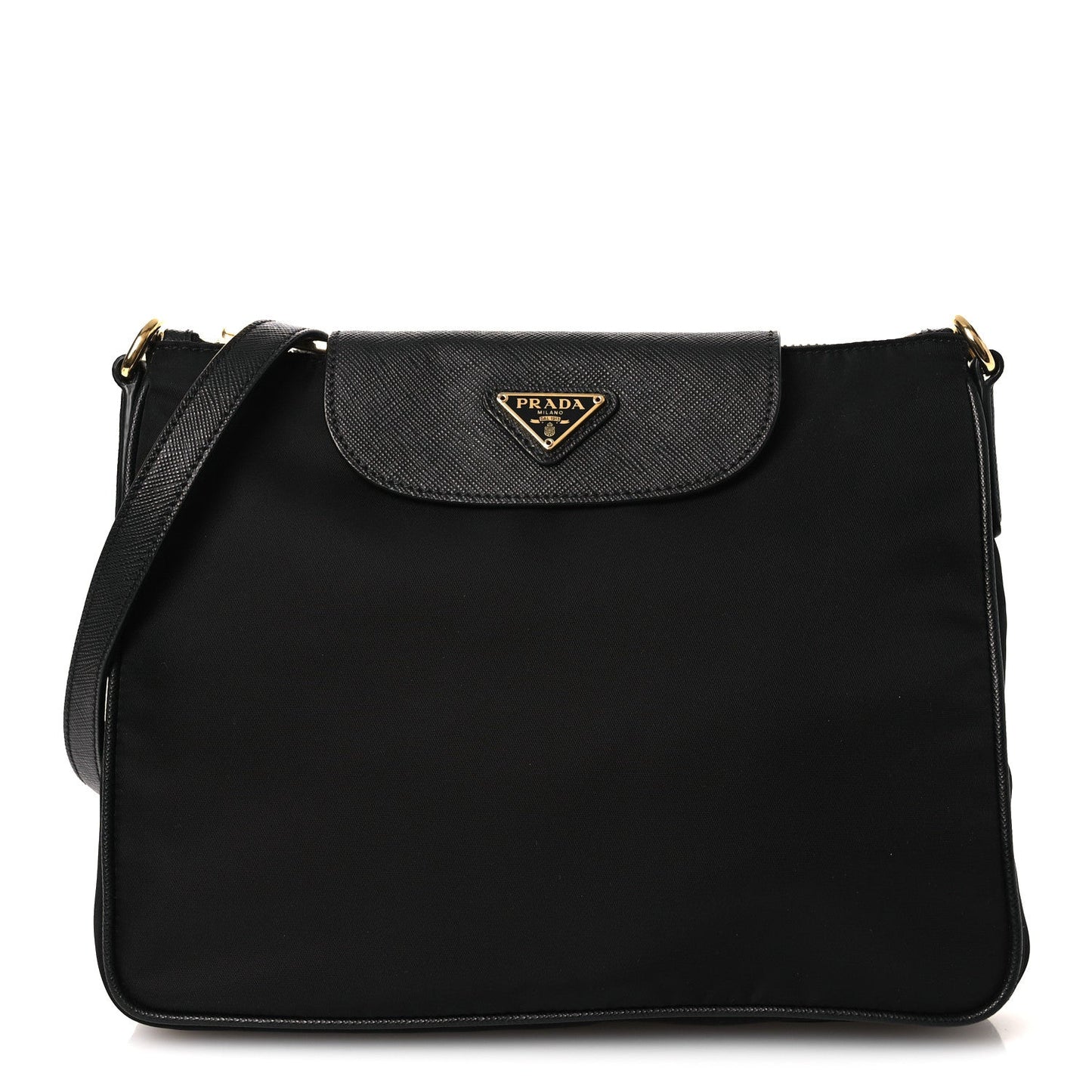 Tessuto Nylon Saffiano Crossbody Bag Black