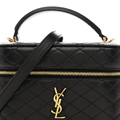 Lambskin Quilted Mini Gaby Vanity Case Black