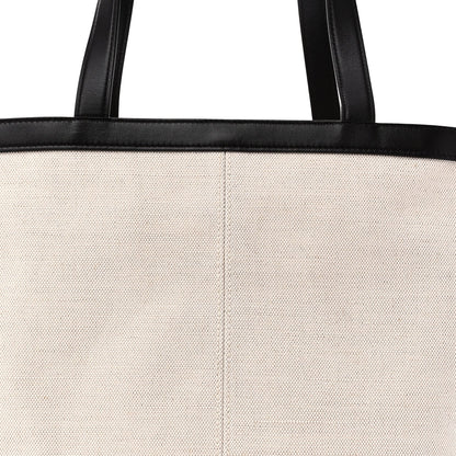Canvas Mix Nappa Intrecciato Medium Flip Flap Tote Natural Fondant