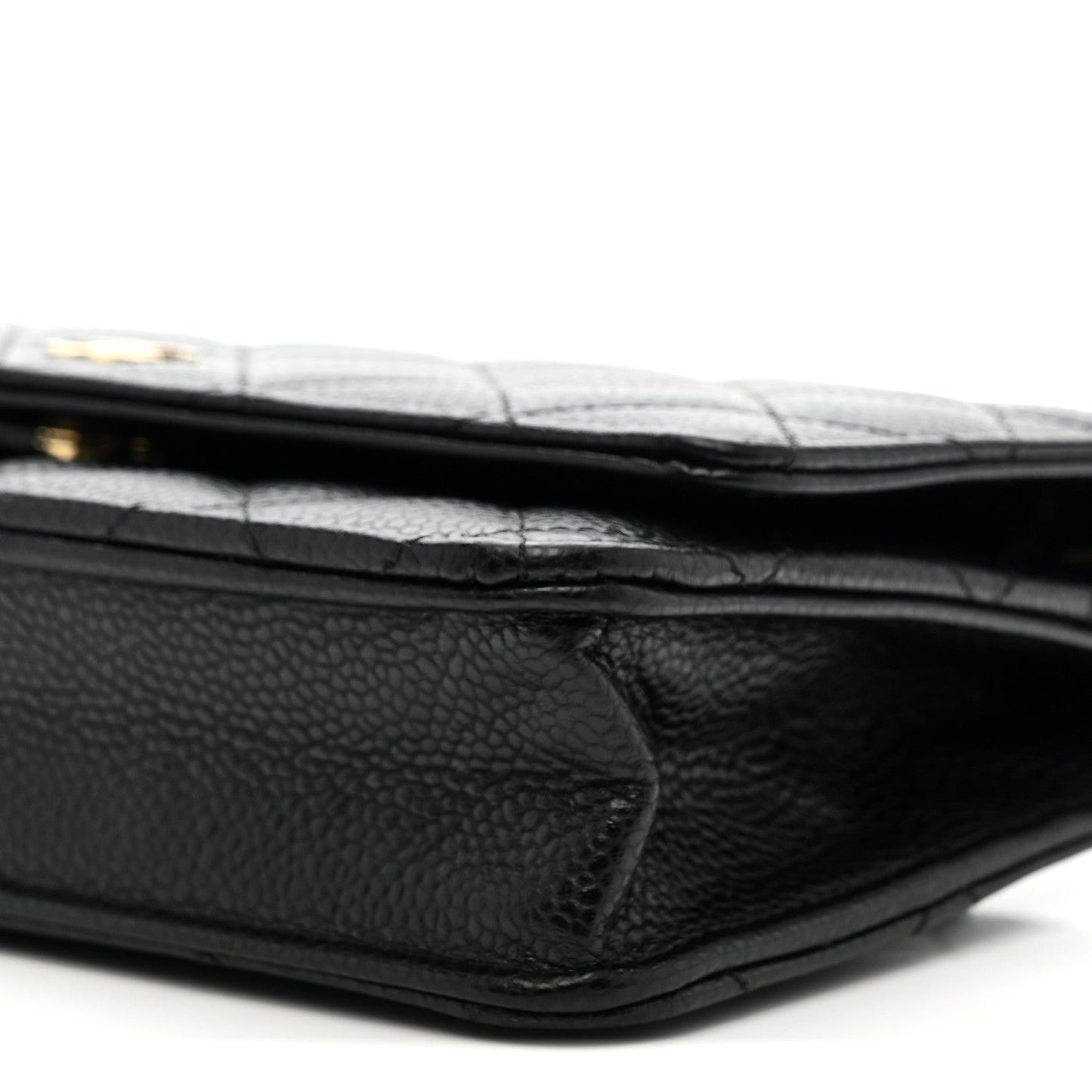 Caviar Quilted Wallet on Chain WOC Black