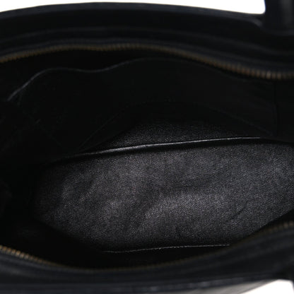 Lambskin Chevron Quilted Top Handle Tote Bag Black