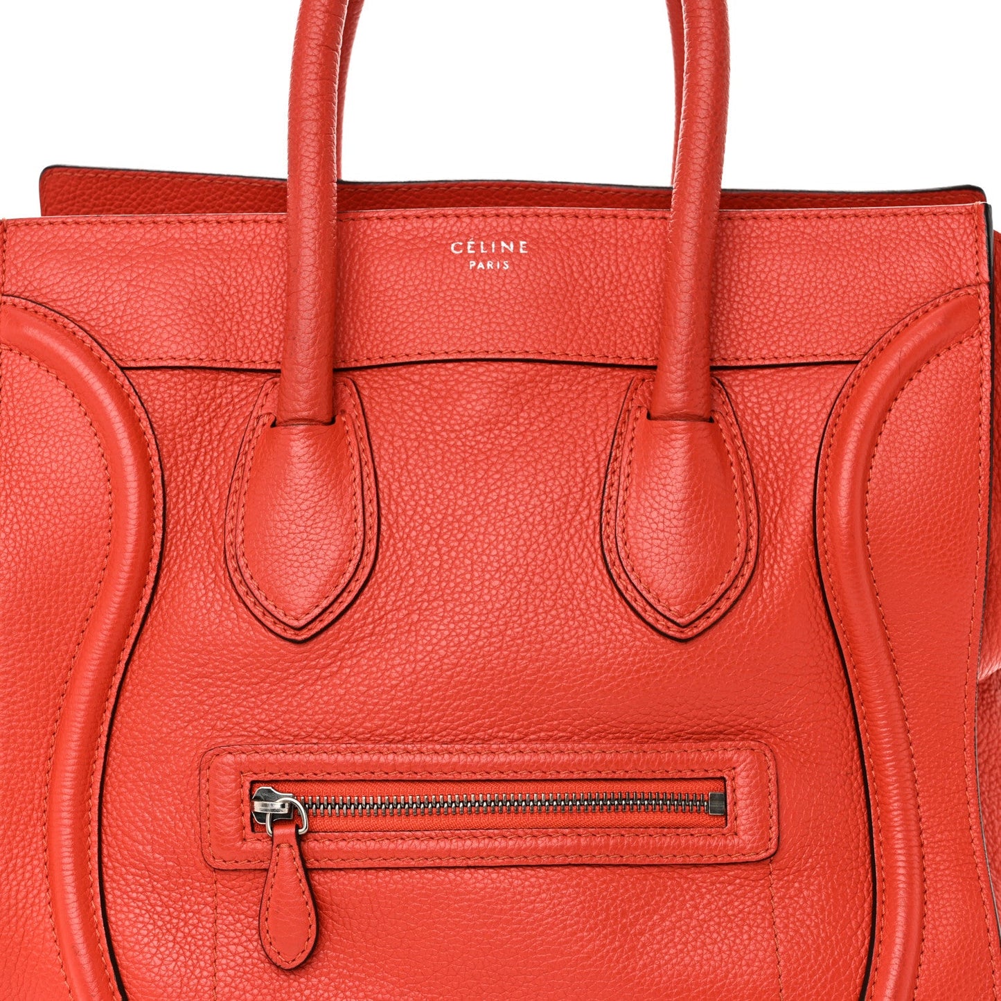 Drummed Calfskin Mini Luggage Coquelicot