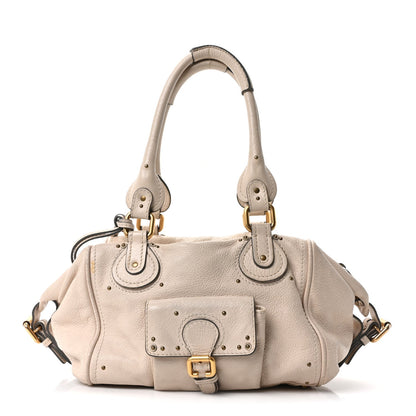 Calfskin Paddington Front Pocket Tote Creme