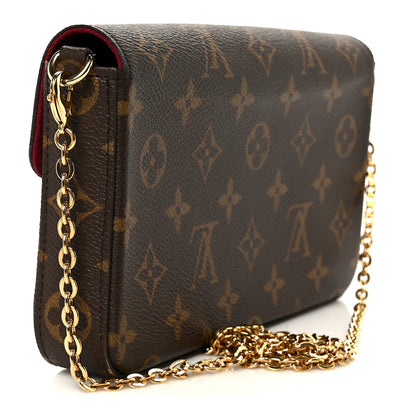 Monogram Pochette Felicie Chain Wallet Fuchsia