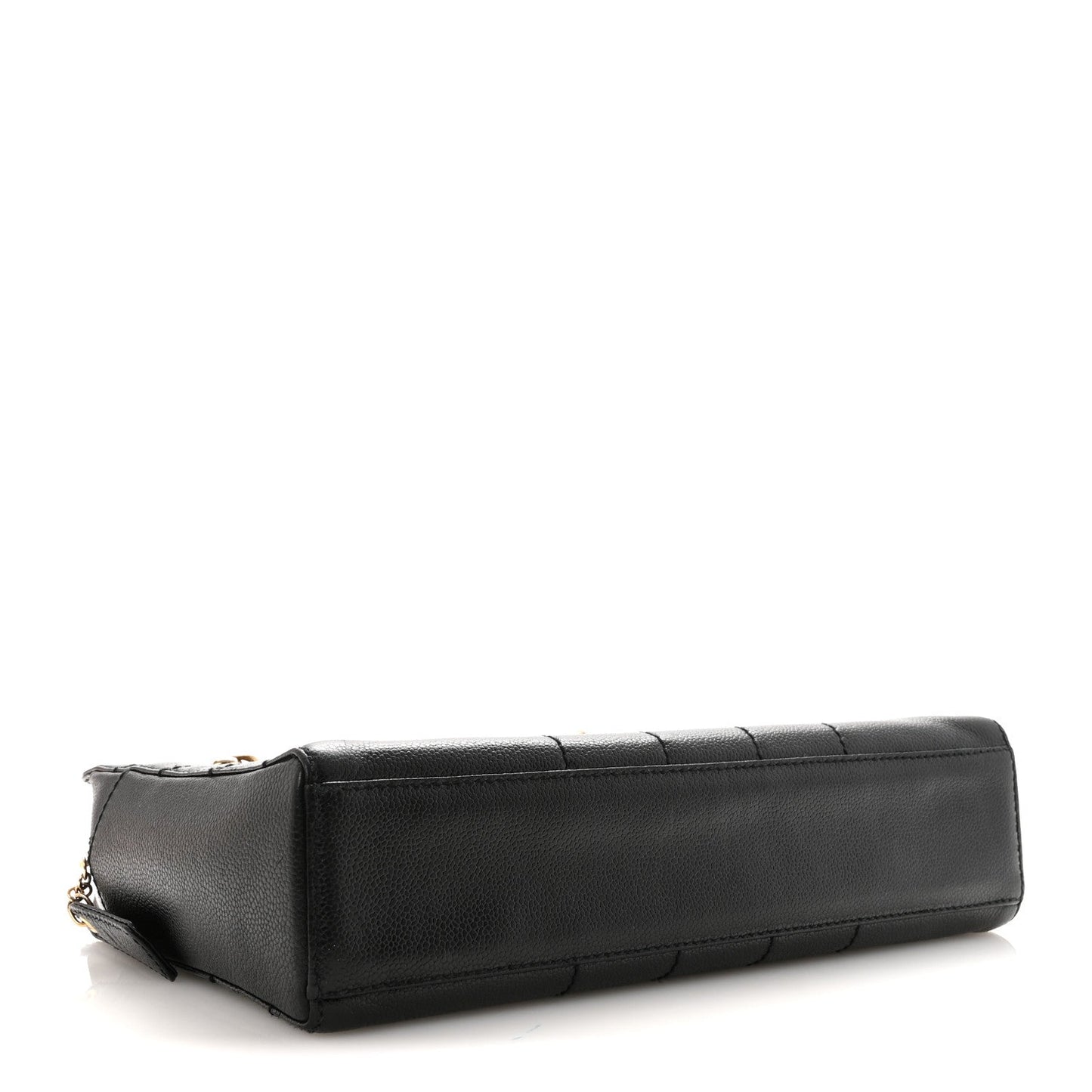 Caviar Stitched Chocolate Bar Shopping Tote Black