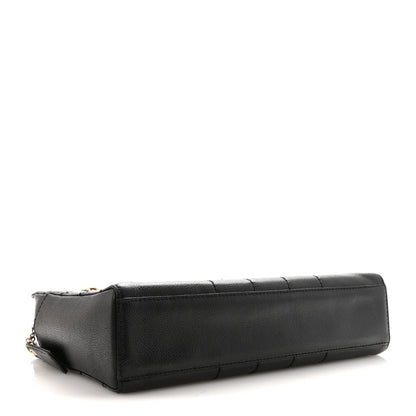 Caviar Stitched Chocolate Bar Shopping Tote Black