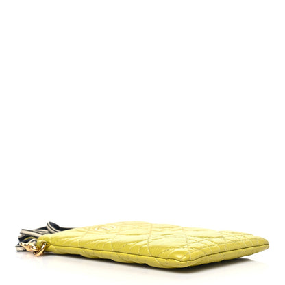 Supple Calfskin Cannage Caro Multifunctional Pouch Lime