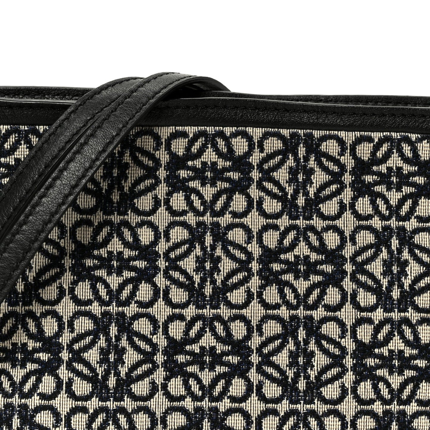 Jacquard Anagram Calfskin Mini Flamenco Knot Clutch Navy Black