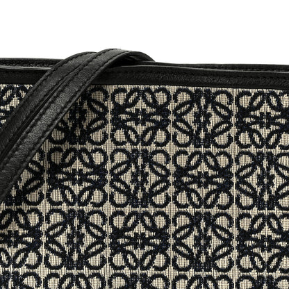 Jacquard Anagram Calfskin Mini Flamenco Knot Clutch Navy Black
