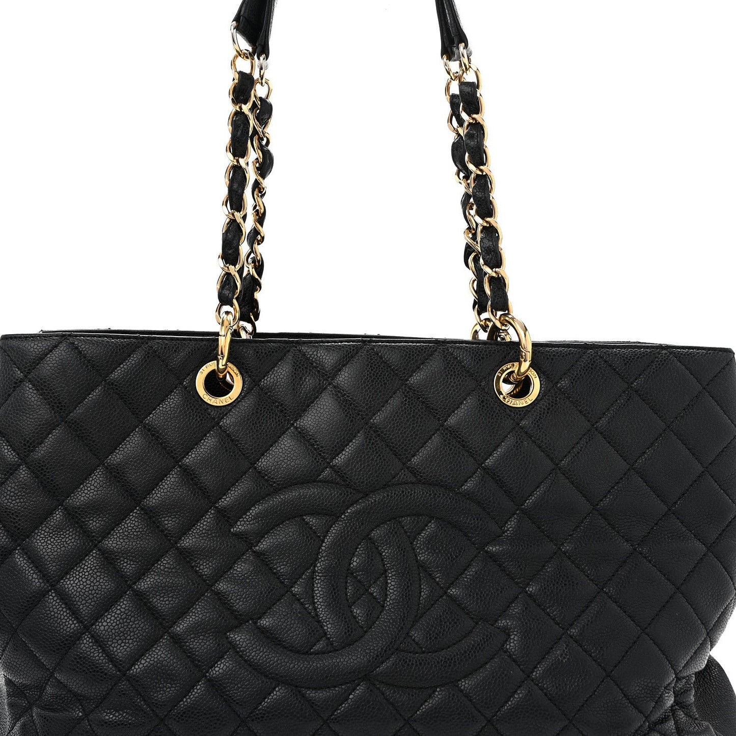 Caviar Quilted XL Grand Shopping Tote GST Black